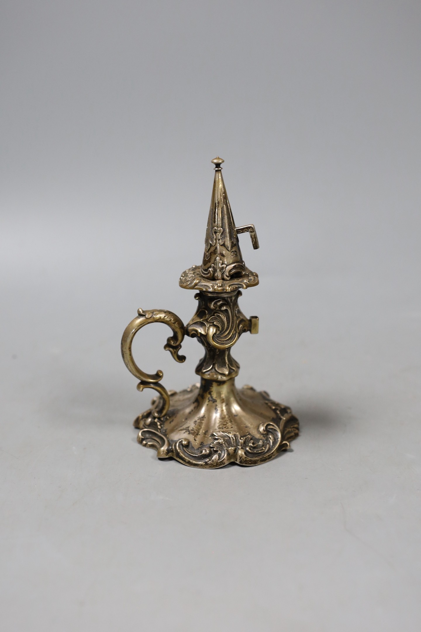 An early Victorian silver chamberstick, Henry Wilkinson & Co, Sheffield, 1837, 95mm, with extinguisher, weighted.